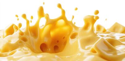 Golden liquid splash creating a dramatic, abstract pattern photo