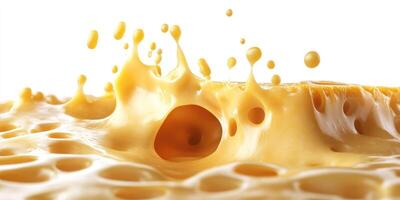 Yellow liquid splashing with a hole in the center photo