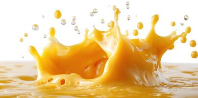 Splash of Orange Juice Creating a Crown-Shaped Pattern photo