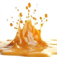 Caramel Sauce Splashing and Forming Puddles photo