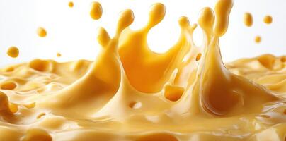 A Golden Liquid Splashing and Creating Abstract Shapes photo