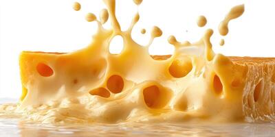 A Block of Swiss Cheese Splatters and Splashes photo