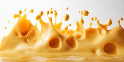 A splash of yellow liquid with a unique shape and texture. photo