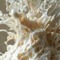Abstract Close-Up of White Liquid Splashes photo