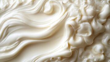 Close-up of Whipped Cream or Creamy Substance with Swirling Texture photo