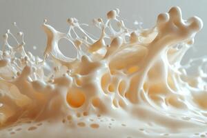 Abstract Creamy Splashes with Interconnected Bubbles photo