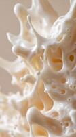 Close-up of a White Liquid Splash with Air Bubbles photo
