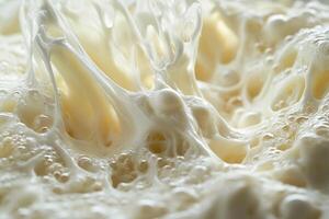 Close-up of Whipped Cream with Bubbles and Texture photo