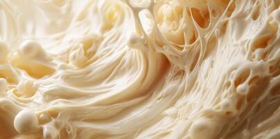 Close-up of a Whipped Cream Substance with Bubbles and Texture photo