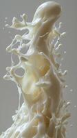 Abstract White Liquid Splash with Intertwined Shapes photo