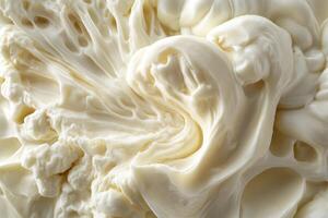 Close-up of Creamy, Whipped Texture with Curls and Swirls photo