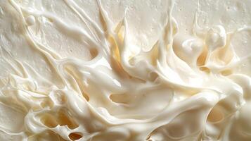 Abstract Whipped Cream Texture with Bubbles and Swirls photo