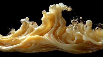 Golden Liquid Splashing and Forming a Wave photo
