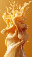 Abstract Caramel Splash with Dynamic Flowing Texture photo