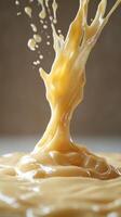 A Splash of Golden Liquid Creating an Intricate Design photo