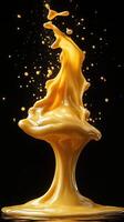 Golden Liquid Splashing and Forming a Unique Shape photo