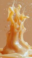 Abstract Splash of Liquid Caramel with Air Bubbles photo