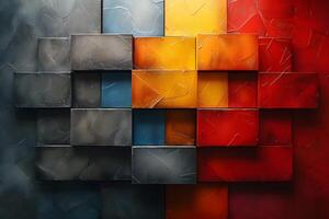 Abstract Geometric Art with Textured Color Blocks for Modern Decor photo