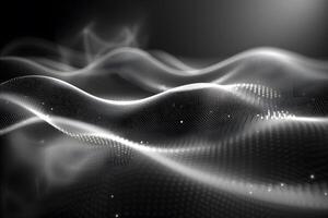 Futuristic Abstract Wave Patterns in Black and White for Digital Background Design photo