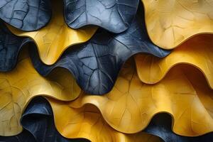 Abstract Waves of Yellow and Black Patterns for Modern Art and Design photo