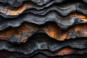 Abstract Nature Pattern in Charred Wood Texture for Artistic Design photo