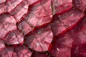 Abstract Macro of Red Gemstone Texture for Artistic Background and Design photo