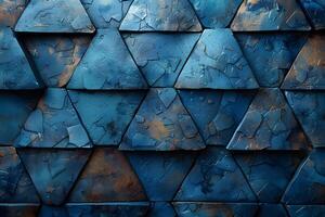 Abstract Blue Geometric Pattern with Textured Triangular Shapes for Modern Design photo