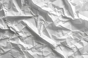 Crumpled White Paper Texture for Design, Print, and Backgrounds photo