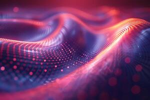 Abstract Digital Waveform with Red and Blue Dots for Technology and Innovation Design photo