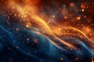 Abstract Glowing Wave with Bokeh Light Effects for Digital Art and Design photo