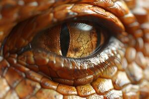 Macro Shot of Reptilian Eye Detailed Texture and Pattern Study for Nature Photography photo