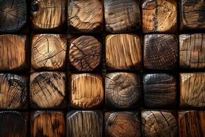 Rustic Wooden Texture with Patterned Blocks for Interior Design and Decoration photo