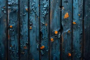 Weathered Blue Wood Texture with Rustic Orange Accents for Design and Background Use photo
