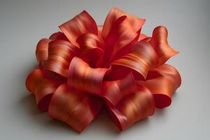 Elegant Red and Orange Ribbon Bow Arrangement for Decorative Crafts and Gift Wrapping photo