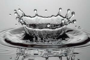 Spectacular Water Splash in Monochrome for Design and Visual Art Projects photo