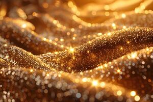 Golden Glittering Shimmering Surface for Festive and Glamorous Designs photo
