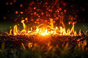 Dynamic Abstract Fire and Sparks Scene for Creative Design Concepts photo
