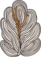 Abstract Leaf Design with Brown Accents and Intricate Line Patterns vector