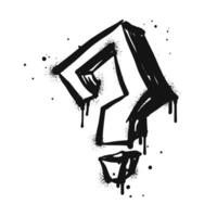 Spray painted graffiti question marks in black over white. question drip symbol. isolated on white background vector