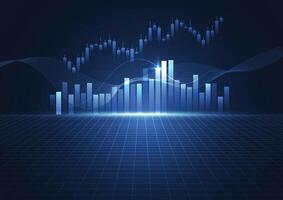 Business candle stick graph chart of stock market investment trading on white background design. Bullish point, Trend of graph vector