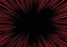 Abstract red line speed on black background for technology concept vector