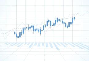 Business candle stick graph chart of stock market investment trading on white background design. Bullish point, Trend of graph vector