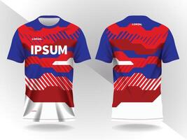 abstract red and blue pattern for sport jersey design and mockup vector