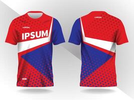 red and blue abstract pattern for sport jersey design and mockup vector