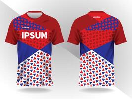 blue red abstract background and pattern for sport jersey design and mockup vector