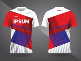 red and blue abstract background and pattern for sport jersey design and mockup vector