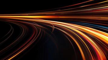 beautiful light speed line background on black background abstract design photo