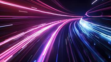 beautiful light speed line background on black background abstract design photo