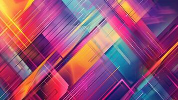 Multicolored lines abstract geometric tech background photo
