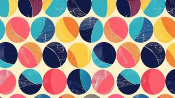 Geometric abstract seamless pattern with colorful rounded tiles endless ornament texture photo